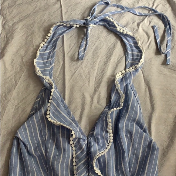 Fiali Striped Halter Dress with Open Back - Picture 2 of 6